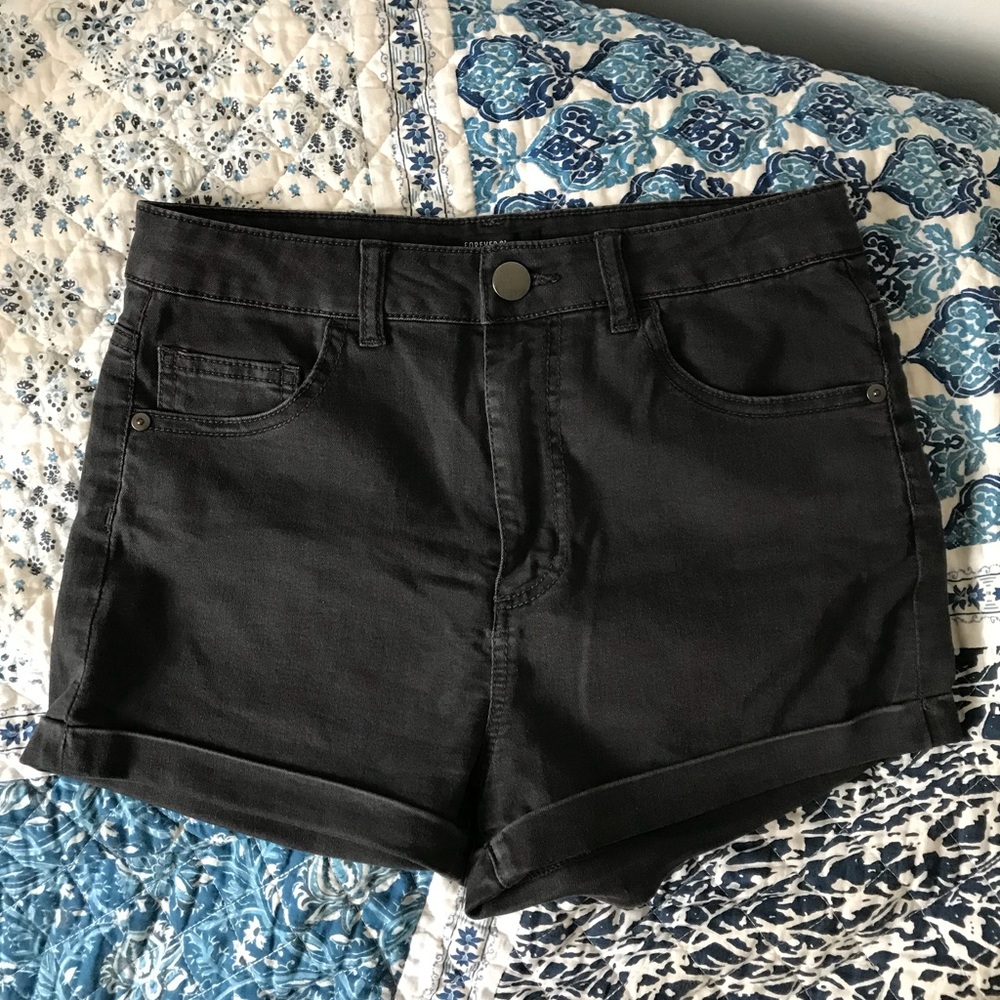 High waisted black shorts